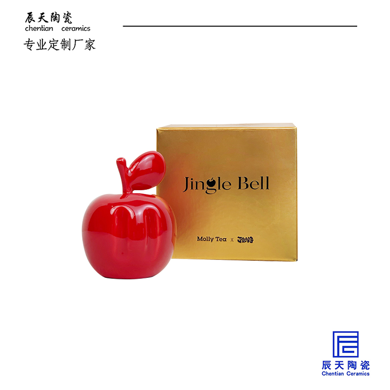 <b>茉莉奶白定制 創(chuàng)意蘋果陶瓷擺件</b>